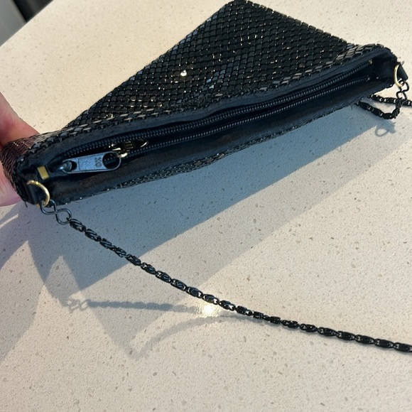 Black Metal Mesh Clutch Crossbody Purse Retro Vintage Style Evening Party Bag - Picture 7 of 14